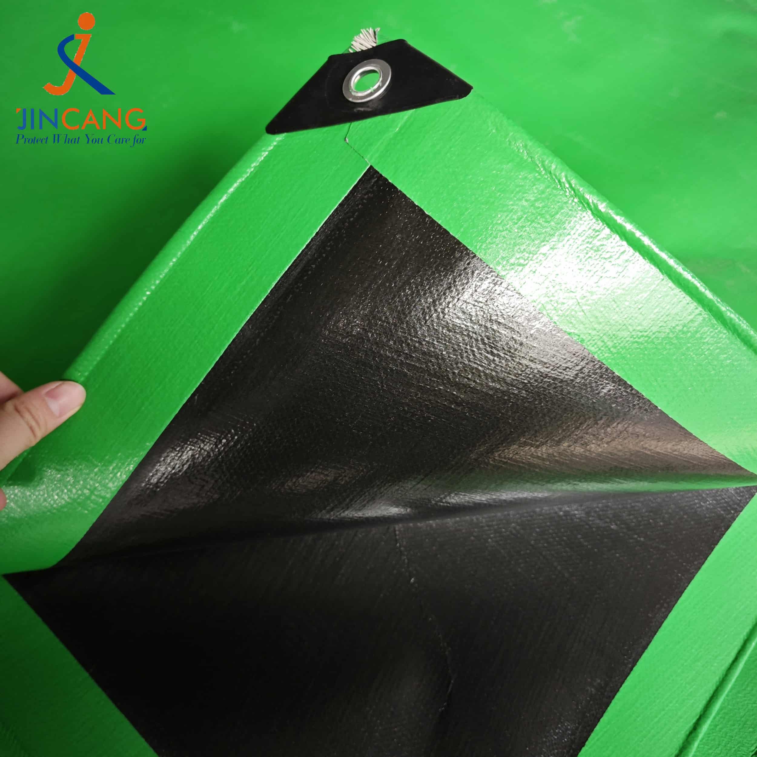 မြက်အစိမ်းရောင် 300 GSM VaraGin Pe Tarpaulin မြက်အစိမ်းရောင် 300 GSM VaraGin Pe Tarpaulin